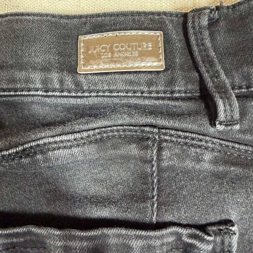 Juicy Couture Black Skinny Jeans Size 12 Stretch Denim Mid Rise Charcoal Wash - Picture 8 of 9